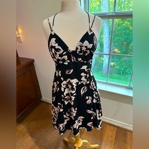 Floral Strappy Backless Dress